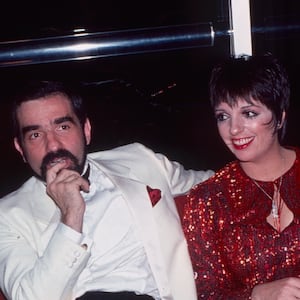 American actor Robert De Niro, film director Martin Scorsese, and actors Liza Minnelli & Al Pacino 1981