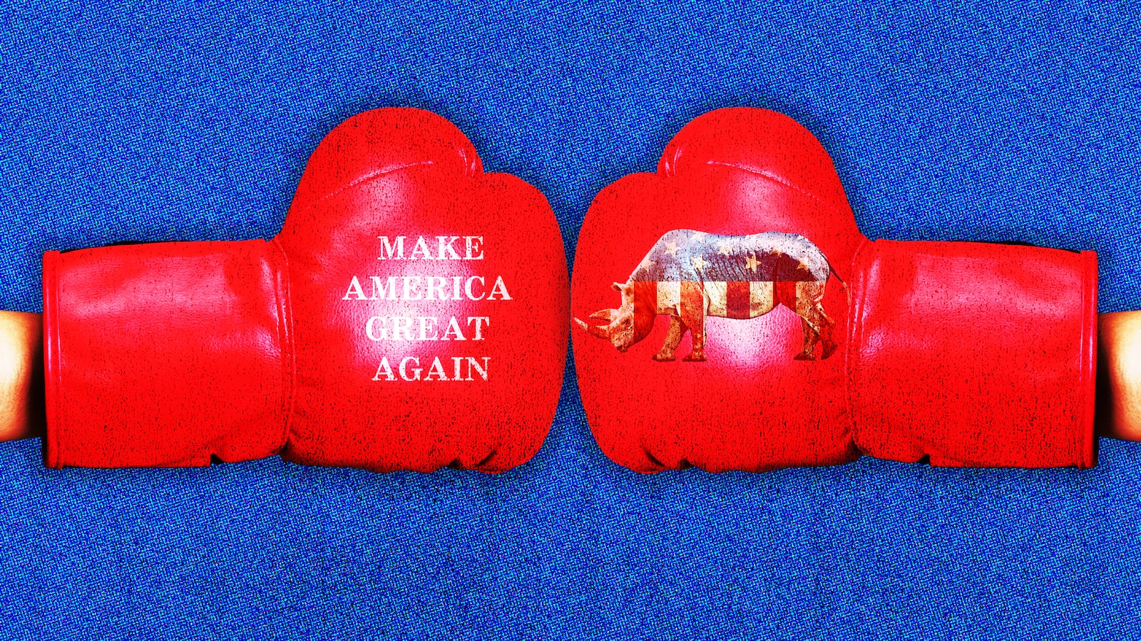 Republican civil war boxing gloves photo illustration