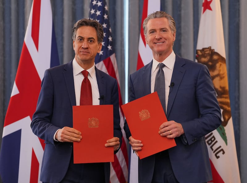 Gavin Newsom and Ed Miliband