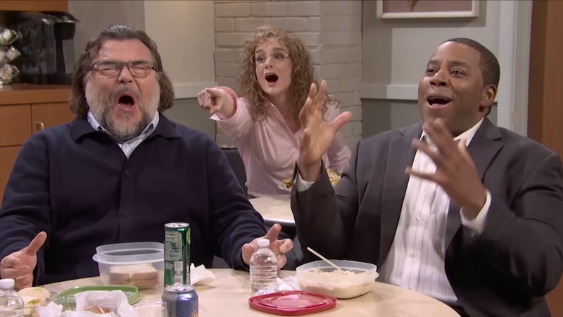Jack Black, Ashley Padilla, and Kenan Thompson on "SNL"