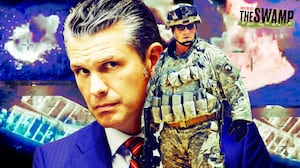A photo illustration of Pete Hegseth, Col. Michael Steele in Iraq in 2006, and screen grabs from US boat strikes off the coast of Venezuela.