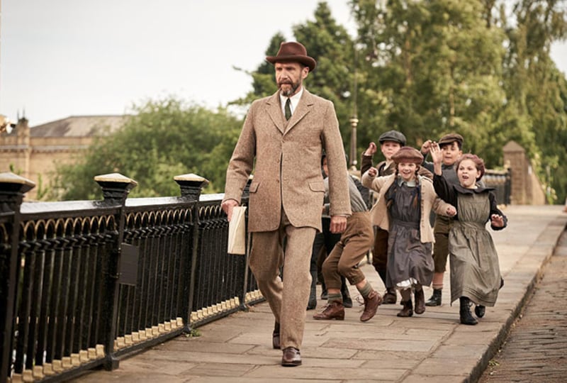 Film still from The Choral starring Ralph Fiennes