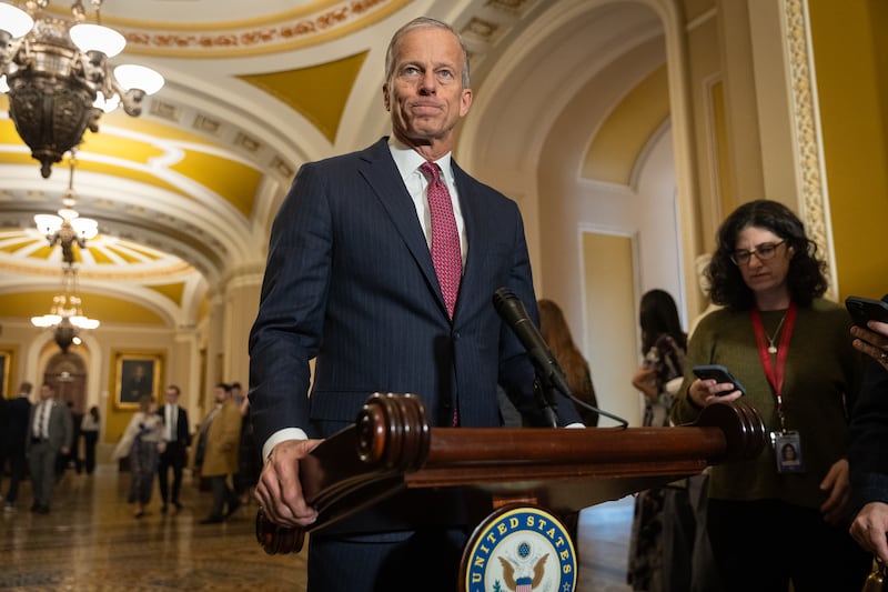Senate Majority Leader John Thune on Wednesday pushed for the six-bill funding package to remain intact despite Democrats' demands to renegotiate on DHS.