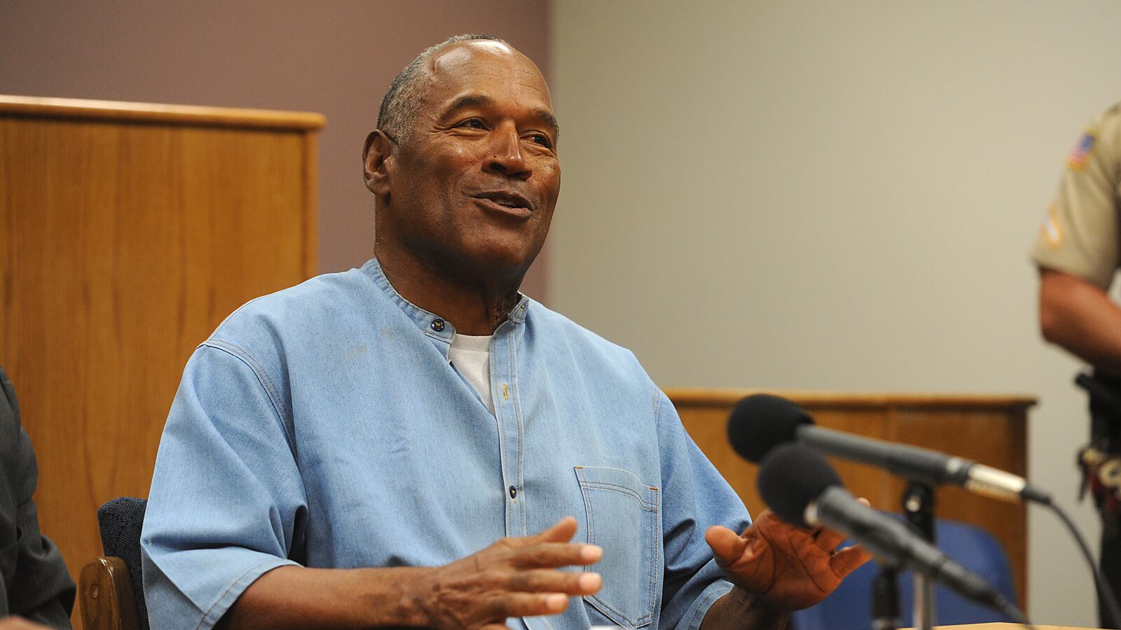 O.J. Simpson attends a parole hearing at Lovelock Correctional Center July 20, 2017 in Lovelock, Nevada.