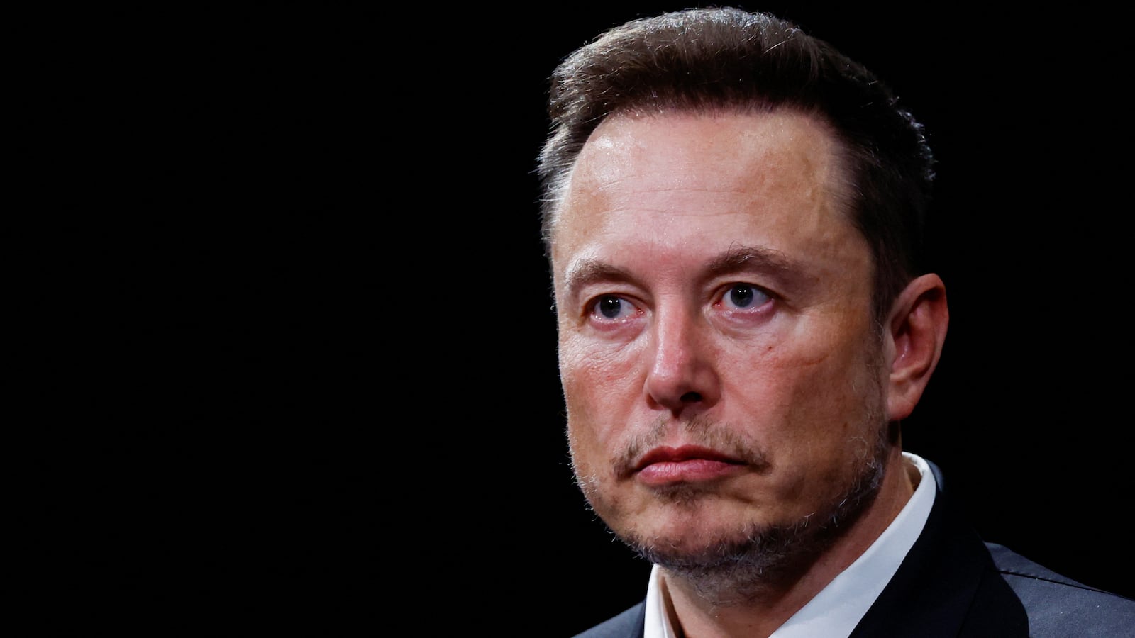 Elon Musk, Chief Executive Officer of SpaceX and Tesla and owner of Twitter, looks on as he attends the Viva Technology conference.