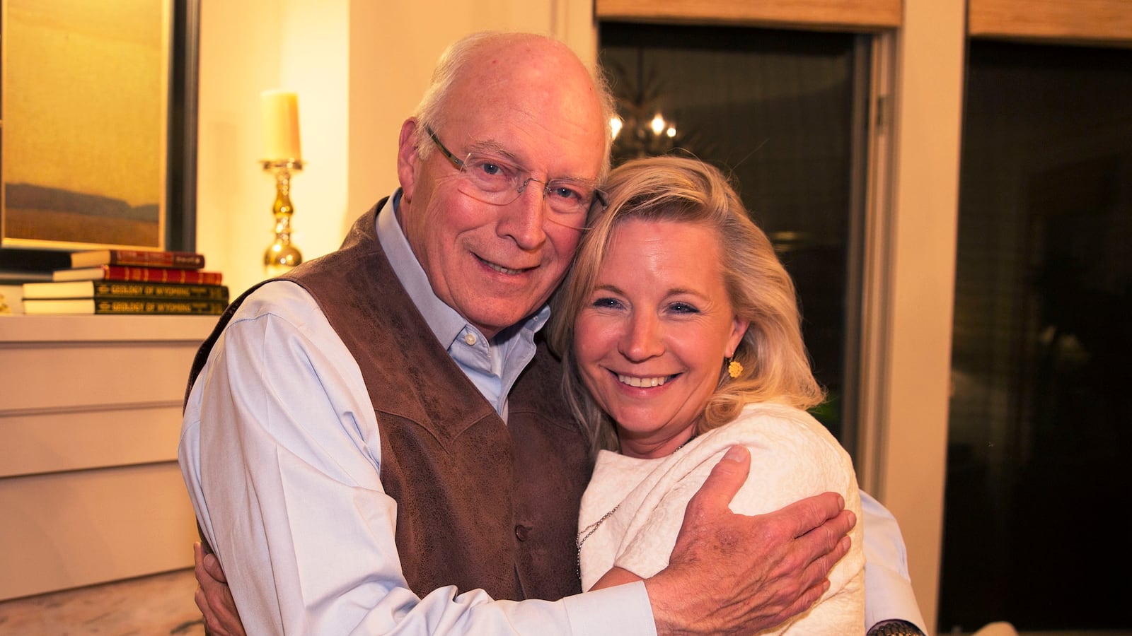 WILSON, WY - AUGUST 16: In this handout image provided by David Hume Kennerly, former Vice President Dick Cheney (L) hugs his daughter Liz Cheney after she won the Republican primary for the U.S. Congress August 16, 2016 in Wilson, Wyoming. Vice President Cheney was formerly the U.S. Congressman from Wyoming. (Photo by David Hume Kennerly via GettyImages