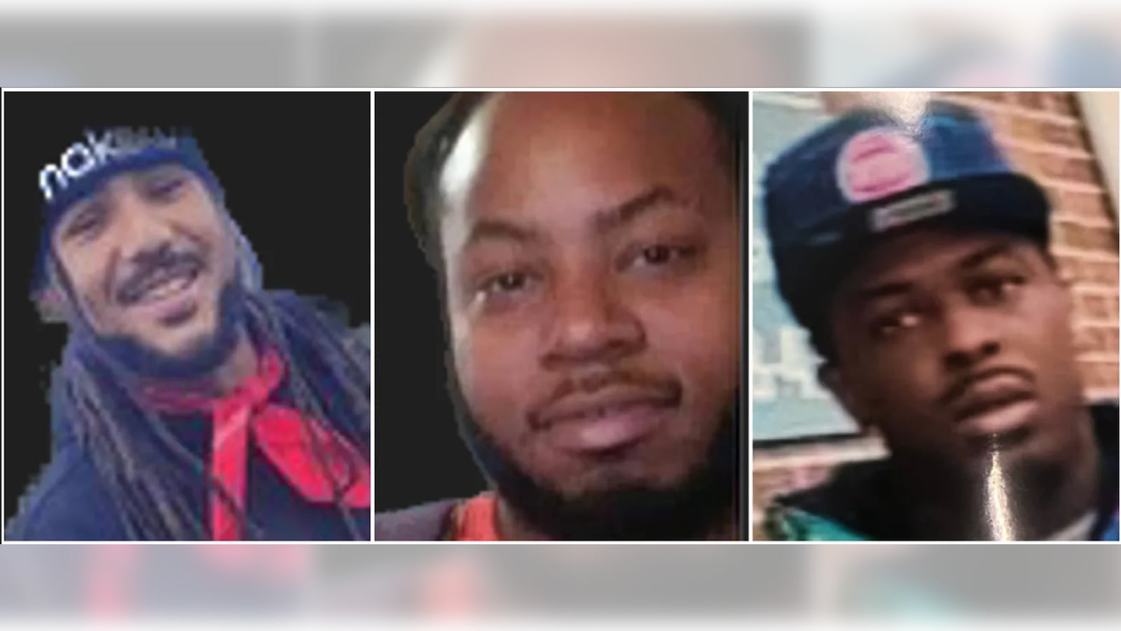 Dante Wicker, 31, Montoya Givens, 31, and Armani Kelly, 28,