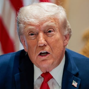 Donald Trump speaks during a cabinet meeting
