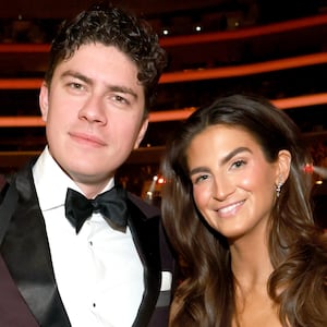LOS ANGELES, CALIFORNIA - FEBRUARY 01: (L-R) Emilio Madrid and Kaitlan Collins attend the 68th GRAMMY Awards at Crypto.com Arena on February 01, 2026 in Los Angeles, California.