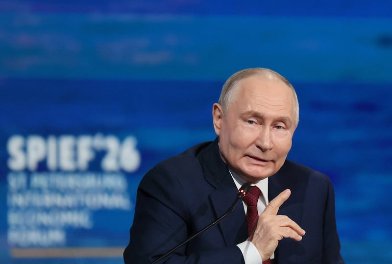 Russia's President Vladimir Putin attends a plenary session of the St. Petersburg International Economic Forum (SPIEF) in Saint Petersburg, Russia June 5, 2026.
