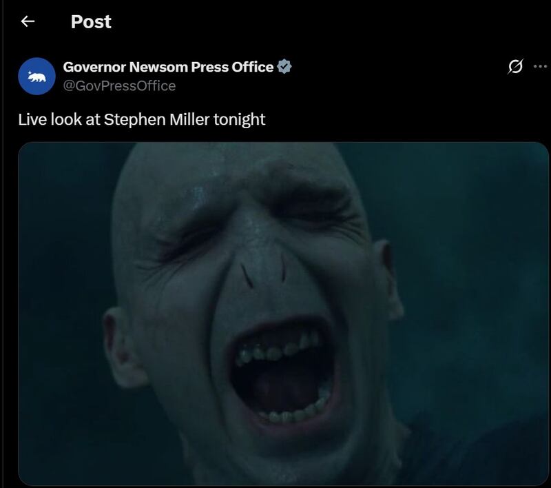 Screenshot of Voldemort with anguished face.