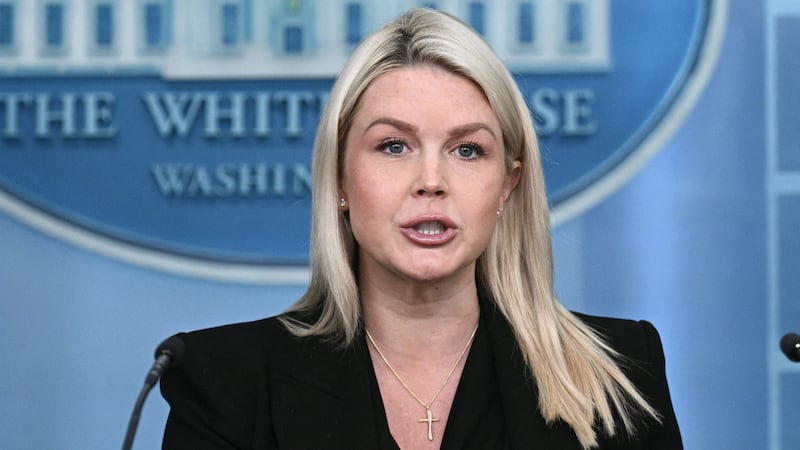 White House Press Secretary Karoline Leavitt speaks during the daily press briefing at the White House on April 27, 2026 in Washington, DC after the attempted attack at the White House Correspondents' Dinner on Saturday.