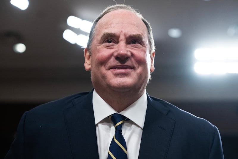 UNITED STATES - FEBRUARY 27: John Phelan, nominee  to be secretary of the Navy, arrives for his Senate Armed Services Committee confirmation hearing in Dirksen building on Thursday, February 27, 2025.  (Tom Williams/CQ-Roll Call, Inc via Getty Images)
