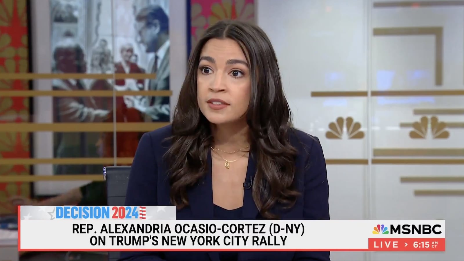 Alexandria Ocasio-Cortez on MSNBC on October 28, 2024