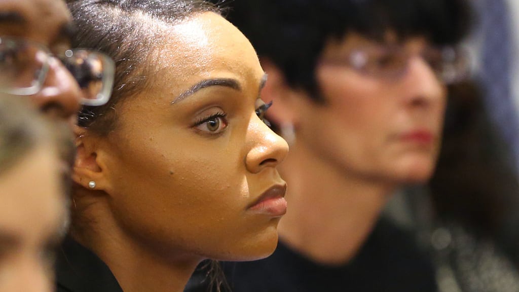 Shayanna Jenkins Hernandez attends closing arguments in her ex-fiancee’s murder trial.