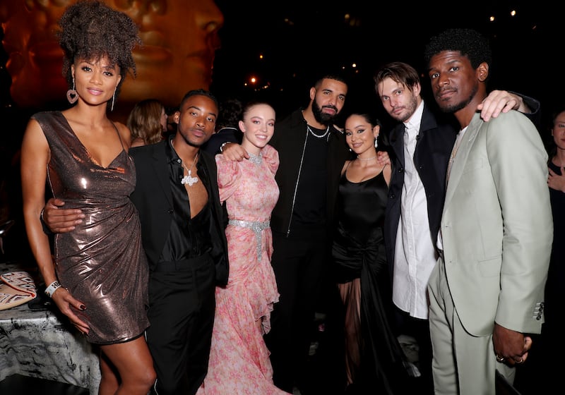 Nika King, Algee Smith, Sydney Sweeney, Drake, Alexa Demie, Sam Levinson, and Labrinth.