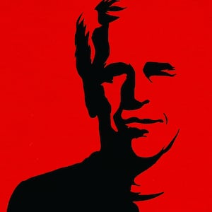 Silhouetted image of Jeffrey Epstein
