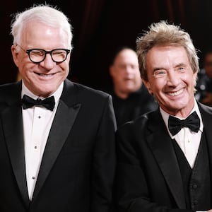 BEVERLY HILLS, CALIFORNIA - JANUARY 11: (FOR EDITORIAL USE ONLY) (L-R) Steve Martin and Martin Short attend the 83rd annual Golden Globe Awards at The Beverly Hilton on January 11, 2026 in Beverly Hills, California. (Photo by Matt Winkelmeyer/GA/The Hollywood Reporter via Getty Images)