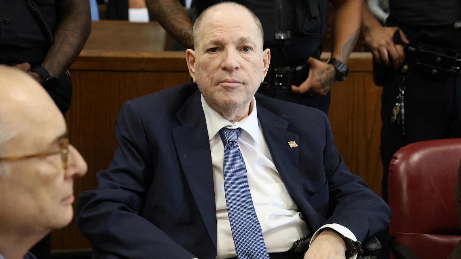 Harvey Weinstein in court Tuesday for a hearing about his case.