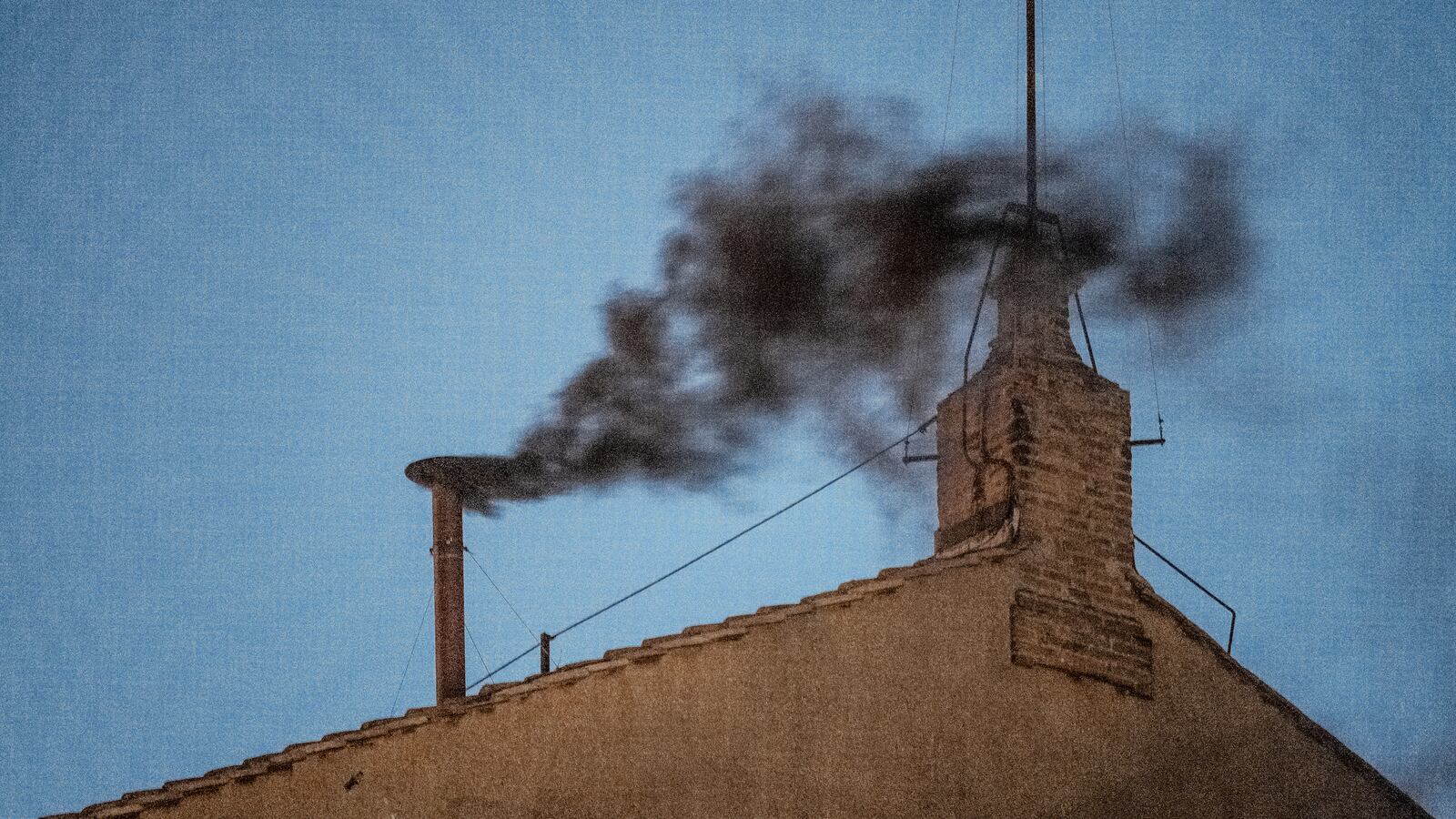 The smoke from the Sistine Chapel