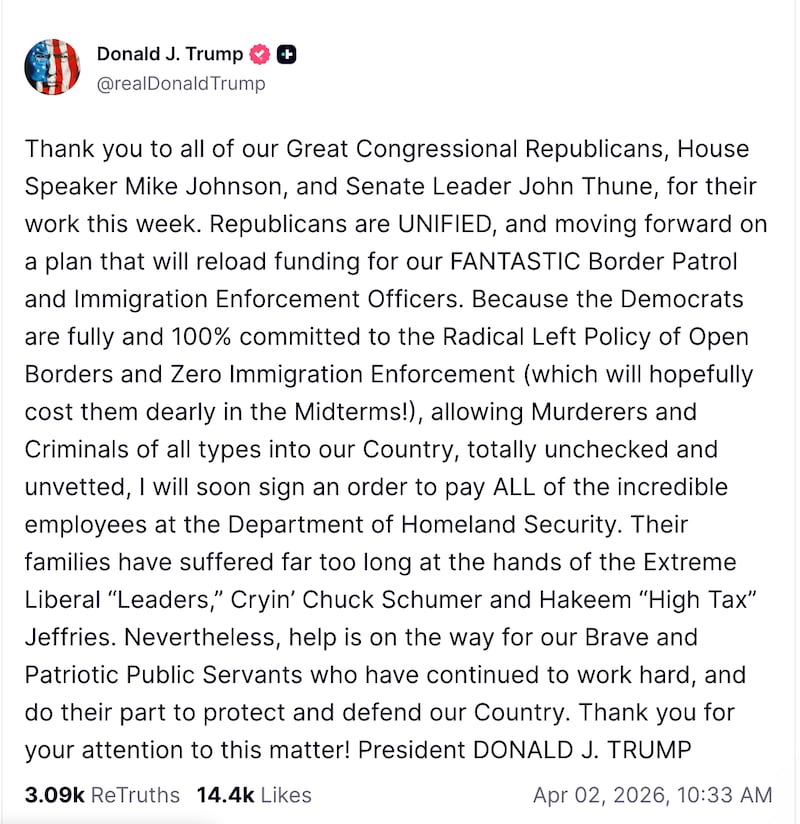 Trump bragged about GOP unity after infighting among Republicans further extended the government shutdown just last week.