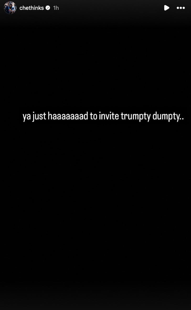 Michael Che's Instagram story about the Knicks' game 3 loss