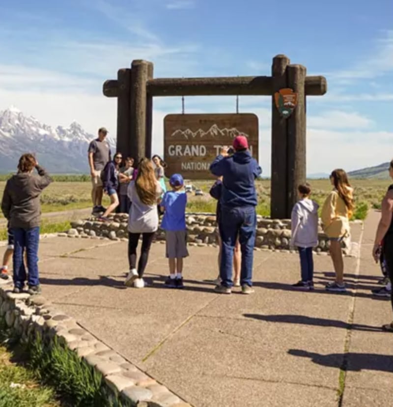 Visitors at the Grand Teton National Park.