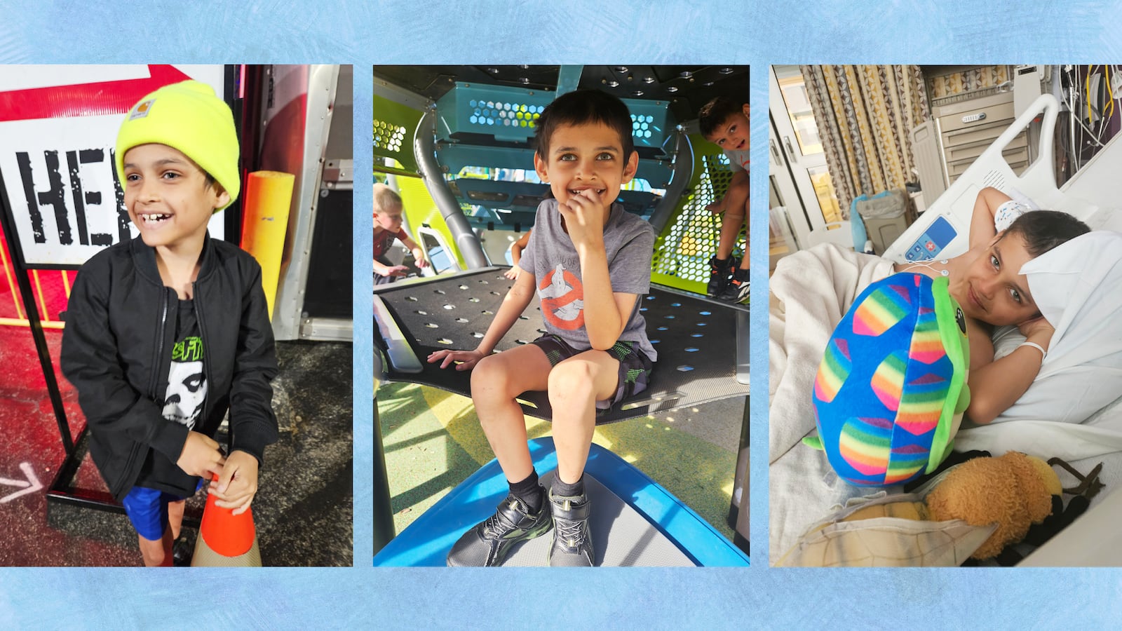 A photo illustration of Allison Quinn's 8-year-old son Aedrik since his diagnosis.