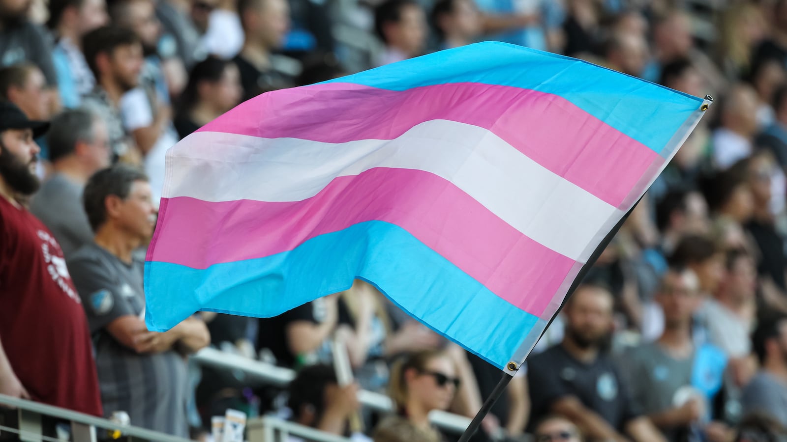 A transgender flag.