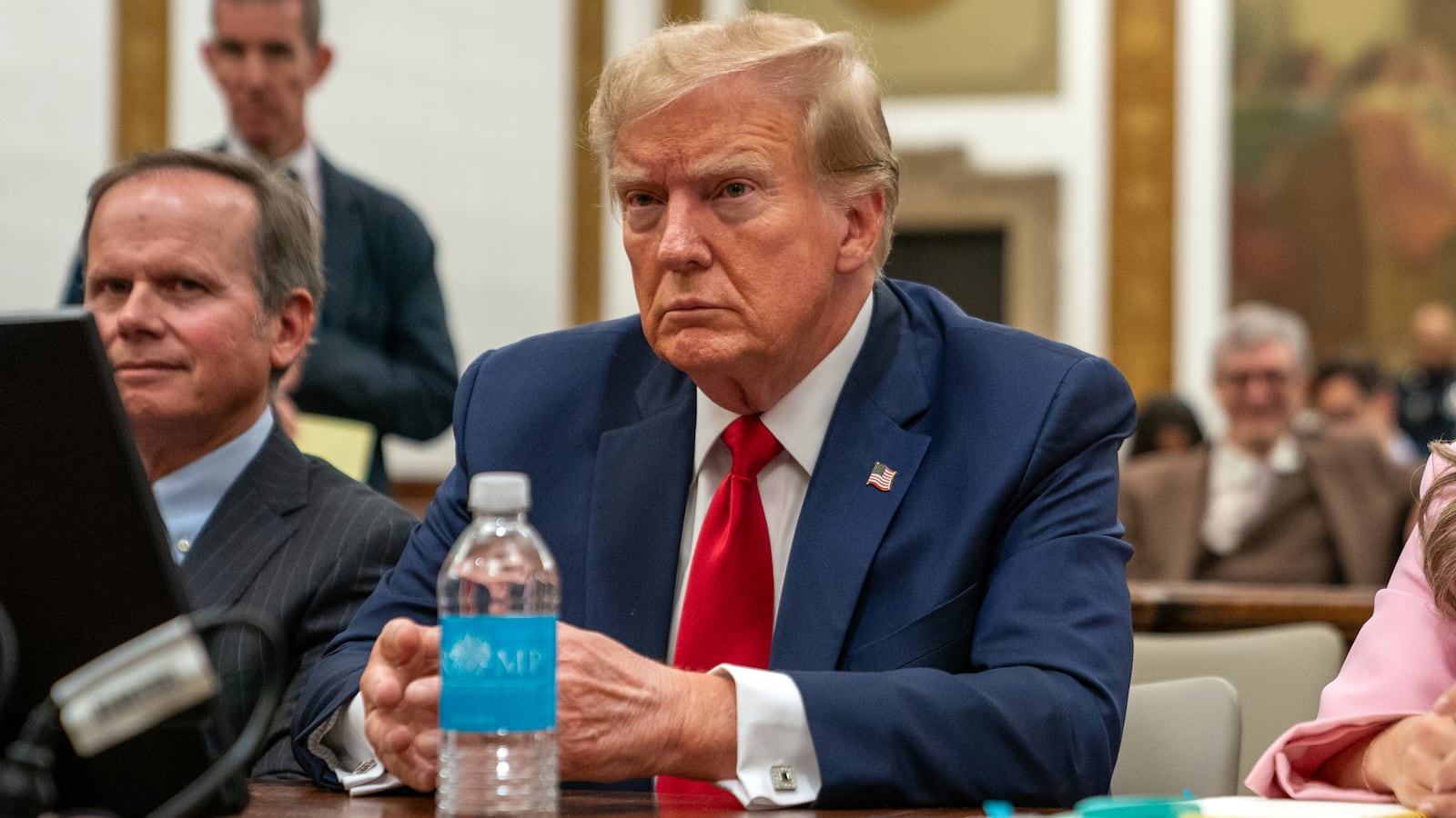 Former U.S. President Donald Trump attends his trial in New York State Supreme Court.