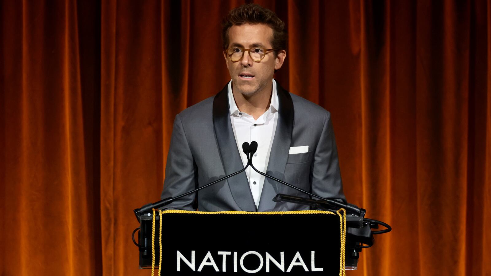 Ryan Reynolds speaks onstage during The National Board of Review Annual Awards Gala at Cipriani 42nd Street on January 07, 2025 in New York City.