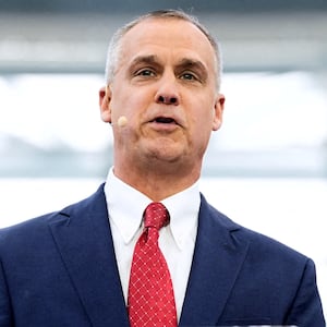 FILE PHOTO: U.S. Chief of Staff of the Department of Homeland Security Corey Lewandowski speaks at the Conservative Political Action Conference, CPAC, in Jasionka, Poland, May 27, 2025.      Alex Brandon/Pool via REUTERS/File Photo
