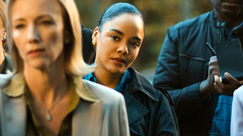 His & Hers.Tessa Thompson as Anna in Episode #101 of His & Hers. Cr. Courtesy of Netflix © 2025