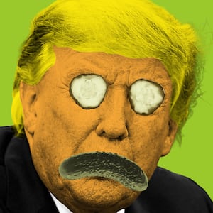 Trump with pickles on his face