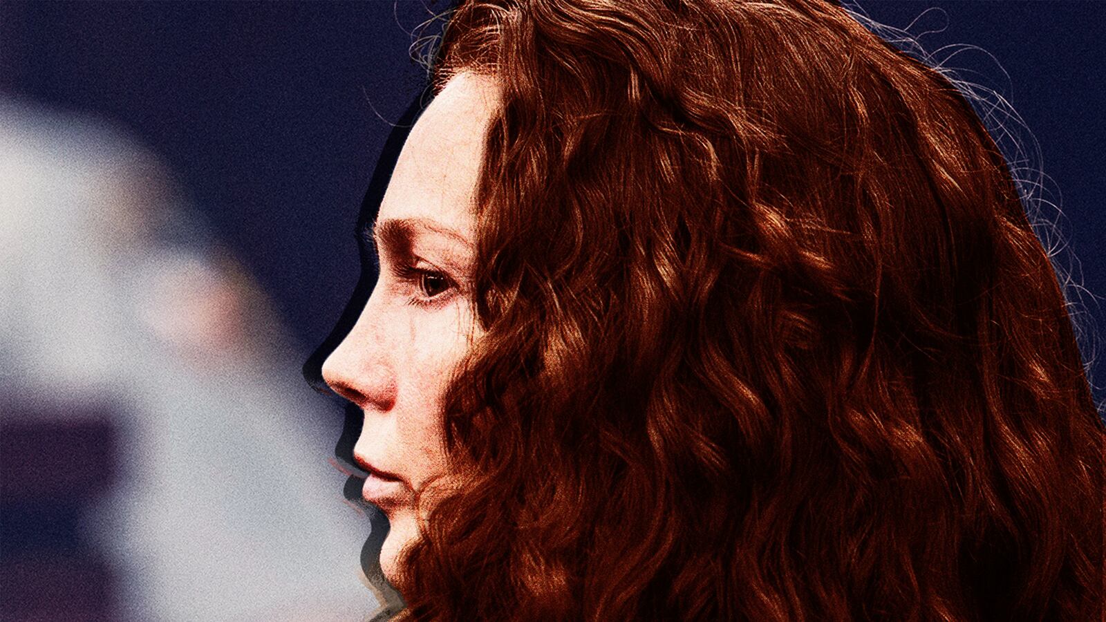 A photo illustration showing Kaitlin Armstrong in the courtroom.