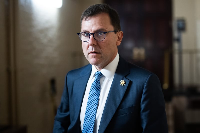 UNITED STATES - JUNE 4: Rep. Tom Kean, R-N.J., leaves a meeting of the House Republican Conference in the U.S. Capitol on Wednesday, June 4, 2025. (Tom Williams/CQ-Roll Call, Inc via Getty Images)