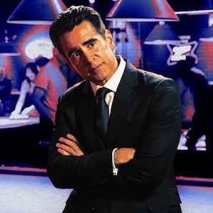 A photo illustration illo of Colin Farrell in Sugar.