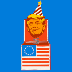Donald Trump as a jack in the box