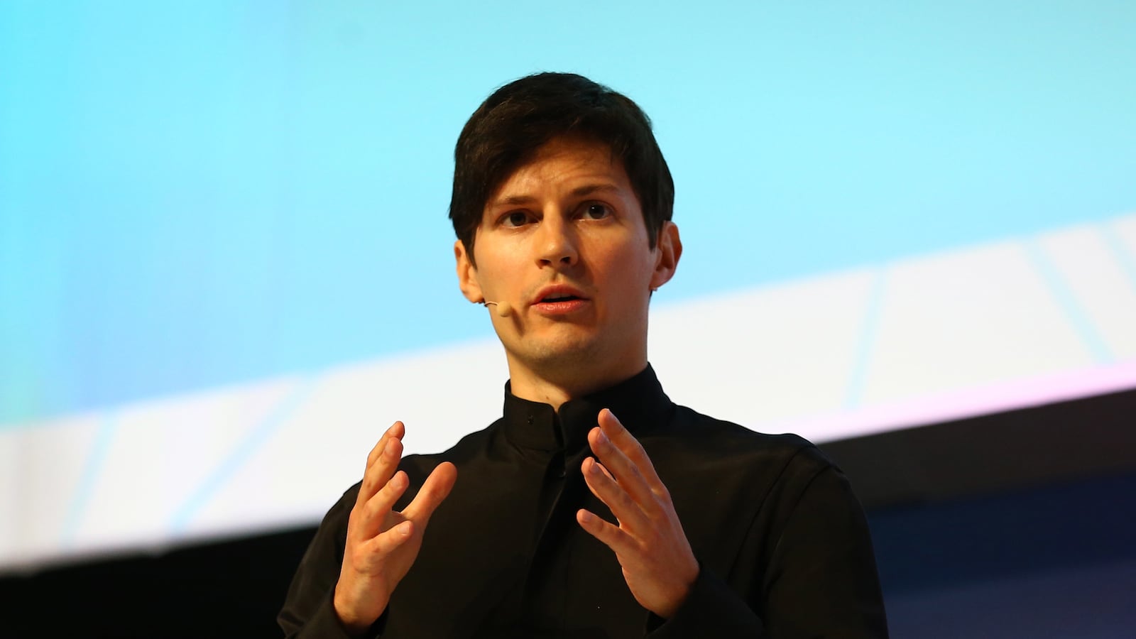 Telegram founder and CEO Pavel Durov delivers his keynote conference during day two of the Mobile World Congress at the Fira Gran Via complex in Barcelona, Spain on February 23, 2016. The annual Mobile World Congress hosts some of the world's largest communication companies, the show runs from the 22 to 25 February. Photo by Manuel Blondeau/AOP.Press/Corbis (Photo by AOP.Press/Corbis via Getty Images)