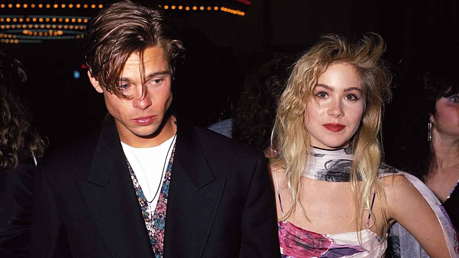 Brad Pitt & Christina Applegate during the 1989 MTV Video Music Awards where she says she had her eyes on another man.