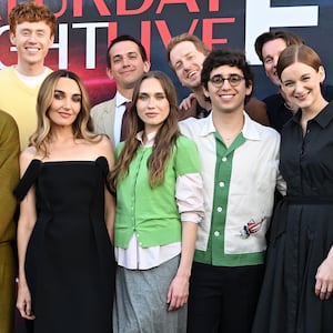 Sarah Sherman, Kam Patterson, Chloe Fineman, Veronika Slowikowska, Marcello Hernandez, Ashley Padilla, Kenan Thompson, Bowen Yang, Ben Marshall, Andrew Dismukes and James Austin Johnson at the "Saturday Night Live" FYC event held at the Saban Media Center on June 01, 2026 in Los Angeles, California. (Photo by Katie Flores/Variety via Getty Images)