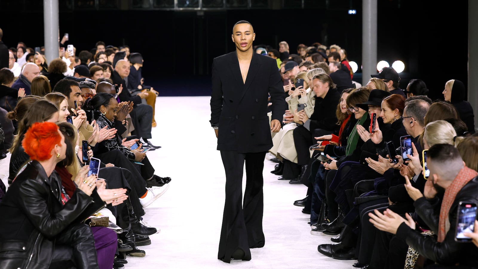 A picture of fashion designer Olivier Rousteing at the Balmain Womenswear Fall Winter 2023-2024 show. More than 50 designs from Balmain’s newest collection have been stolen from a “hijacked” delivery truck ahead of Paris Fashion Week.