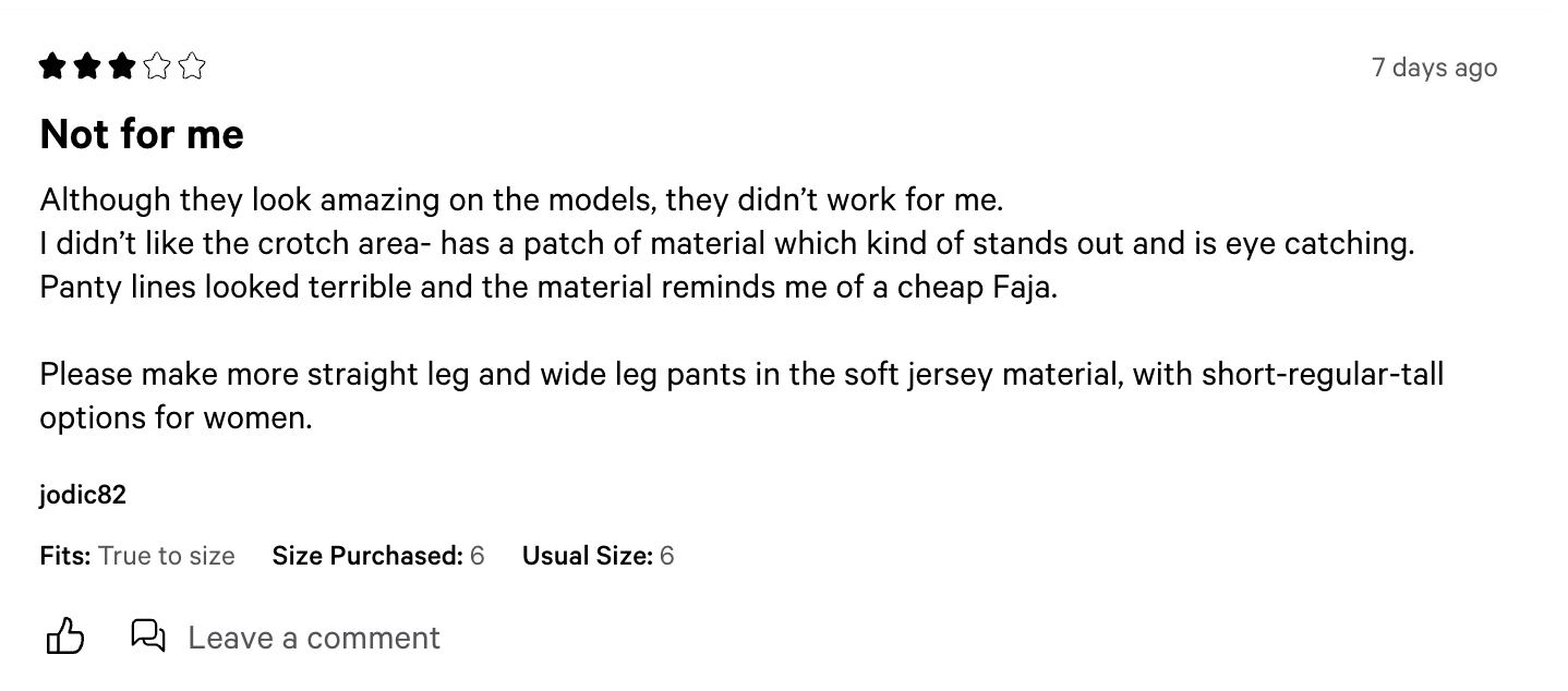 One unsatisfied Lululemon customer's review of the "Get Low" leggings.