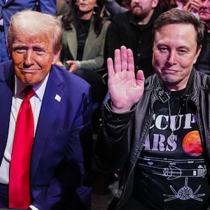 NEW YORK, NEW YORK - NOVEMBER 16: President-elect Donald Trump and Elon Musk pose for a photo during the UFC 309 event at Madison Square Garden on November 16, 2024 in New York City. (Photo by Jeff Bottari/Zuffa LLC)