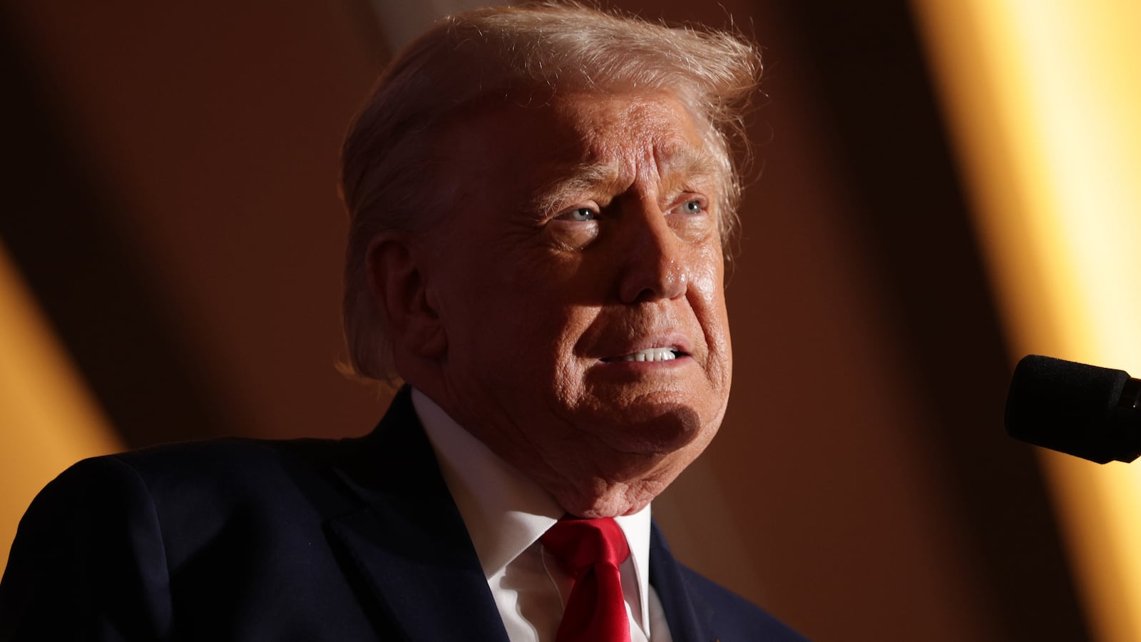 U.S. President Donald Trump delivers remarks during an event at Mount Airy Casino Resort on December 9, 2025 in Mount Pocono, Pennsylvania.