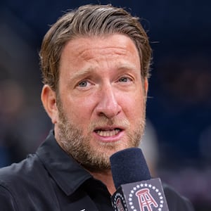 CHICAGO, ILLINOIS - NOVEMBER 8: Barstool founder and CEO Dave Portnoy is seen before the Florida Atlantic Owls and Loyola (Il) Ramblers game in the Barstool Invitational at Wintrust Arena on November 8, 2023 in Chicago, Illinois. (Photo by Michael Hickey/Getty Images)