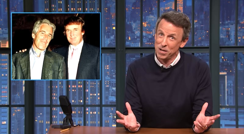 Late Night with Seth Meyers, Meyers talking about the Trump/Epstein scandal