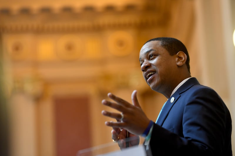 Justin Fairfax presides over the Senate session February 07, 2019 in Richmond, VA.
