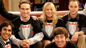 The cast of The Big Bang Theory (left to right) Kunal Nayyar, Johnny Galecki, Kaley Cuoco, Jim Parsons and Simon Helberg.