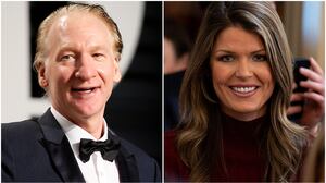 A side by side photo of Bill Maher and Lindsey Halligan